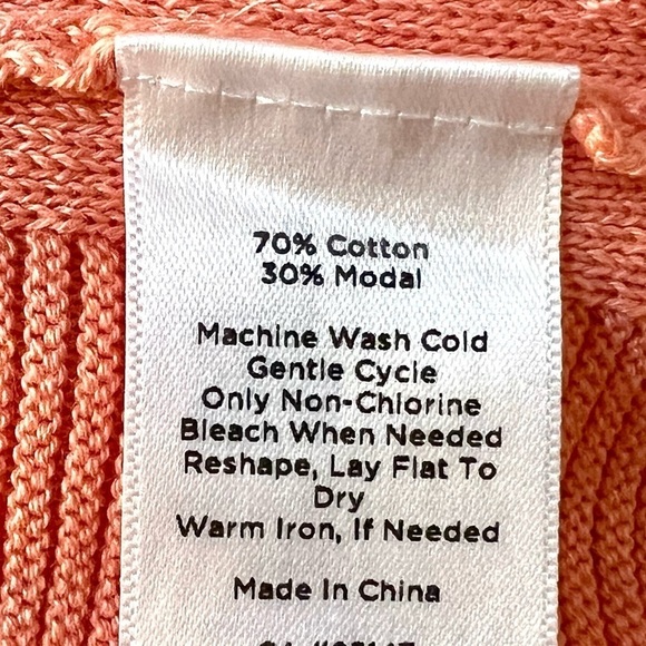 NWT TALBOTS Plus 3X knit sweater top orange micro stripes comfy thick tunic - Picture 10 of 10